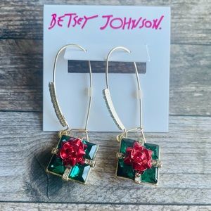 Betsey Johnson Present Bow Earrings